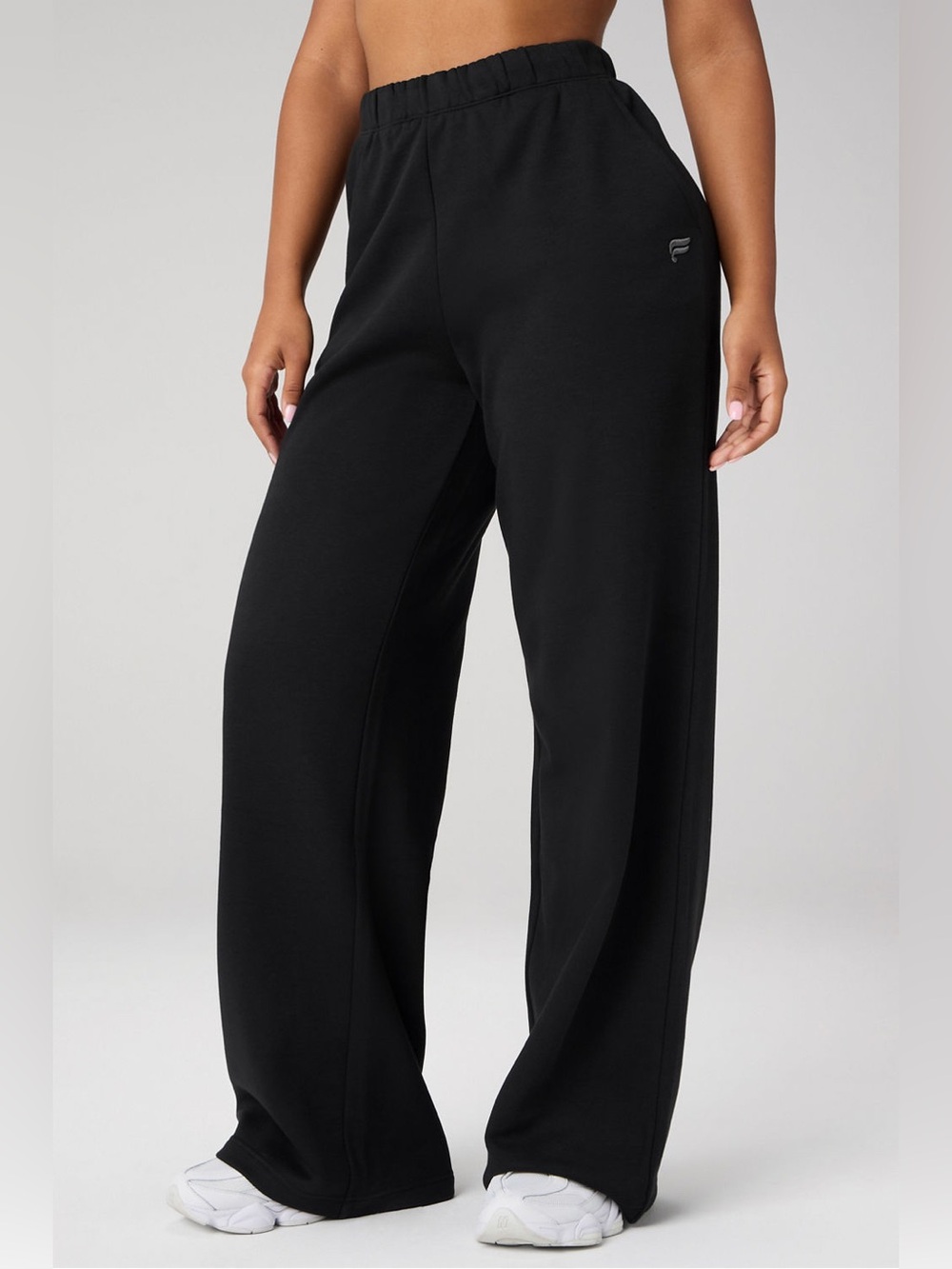 Fabletics Women’s Black Cozy Wide-Leg Sweatpants - small NEW WITH TAGS
